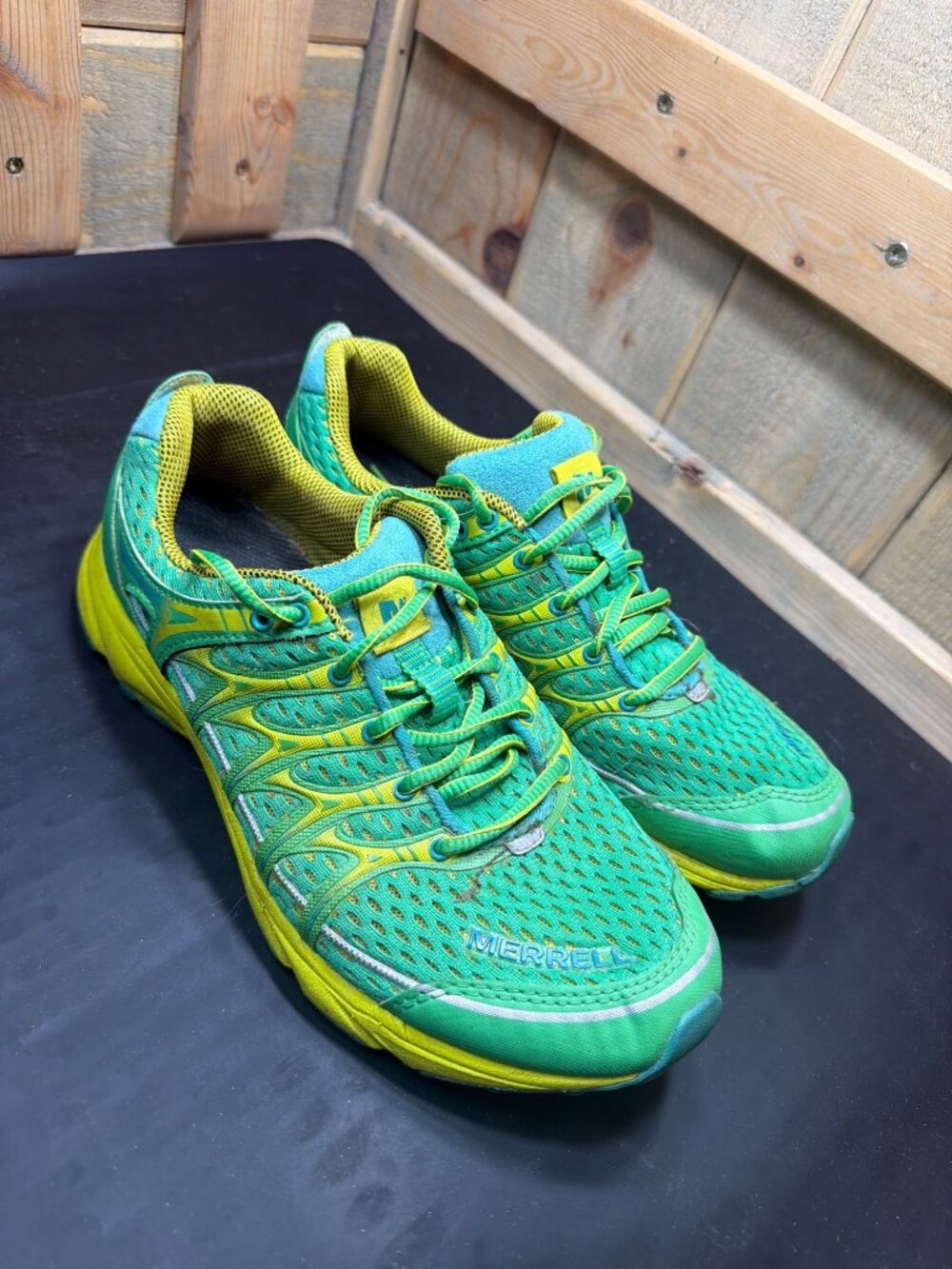 Merrell Island Green Yellow Trail Running Athletic Shoes Womens Size 7 J57170 - Picture 2 of 11